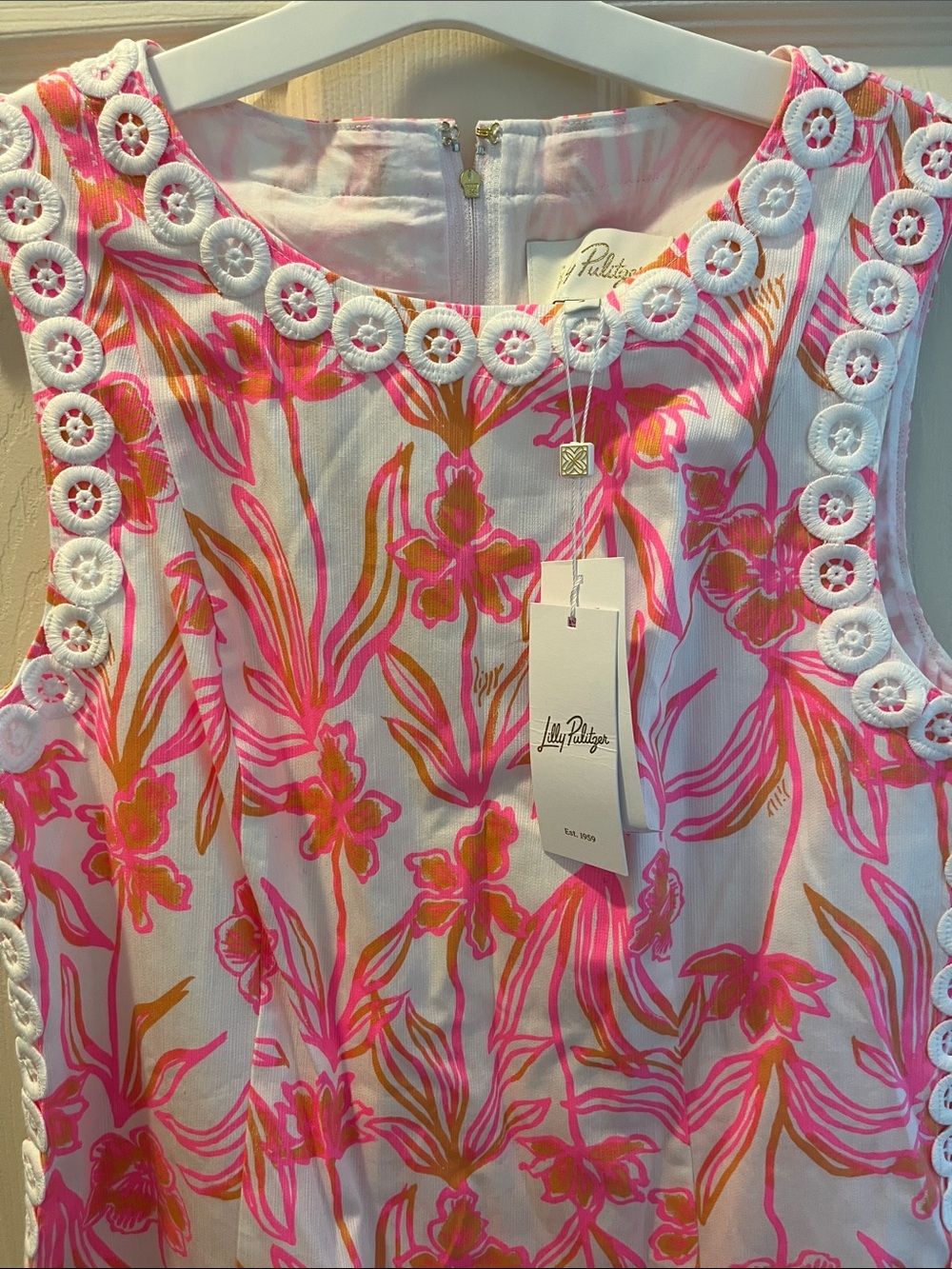 Lilly Pulitzer Pink & Orange Floral Sleeveless Shift Dress Romper - Picture 3 of 4